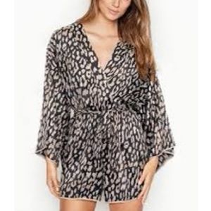 VS SATIN LEOPARD ROBE ROMPER